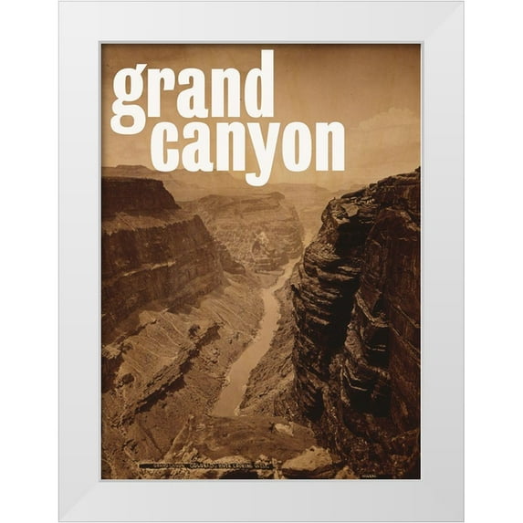 Vintage Apple Collection 14x18 White Modern Wood Framed Museum Art Print Titled - WPA_Grand Canyon