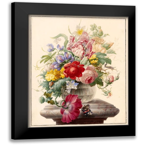 Vintage Apple Collection 15x18 Black Modern Framed Museum Art Print Titled - Flowers Seven