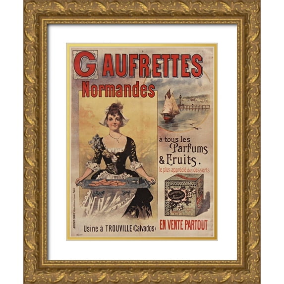 Vintage Apple Collection 15x18 Gold Ornate Wood Framed with Double Matting Museum Art Print Titled - Gaufrettes Normandes