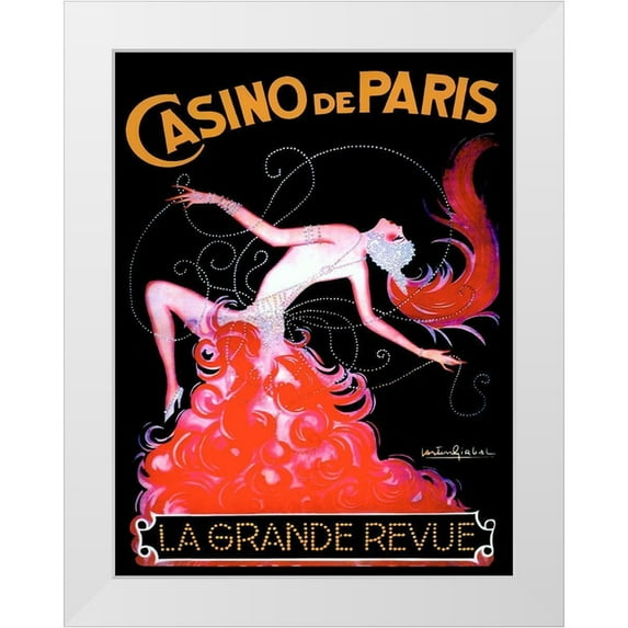 Vintage Apple Collection 15x18 White Modern Wood Framed Museum Art Print Titled - Casino de Paris