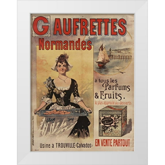 Vintage Apple Collection 15x18 White Modern Wood Framed Museum Art Print Titled - Gaufrettes Normandes