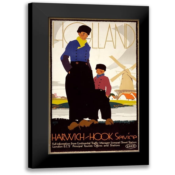 Vintage Apple Collection 16x24 Black Modern Framed Museum Art Print Titled - Travel Holland