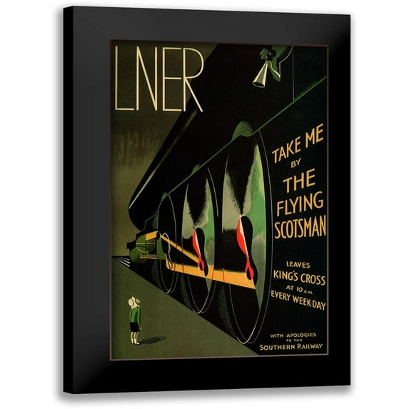 Vintage Apple Collection 16x24 Black Modern Framed Museum Art Print Titled - flying scotsman