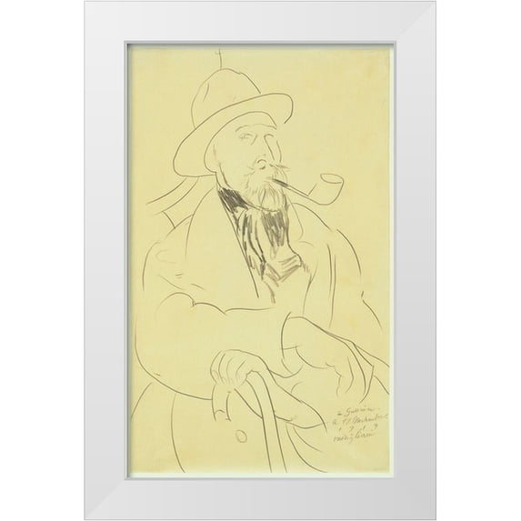 Vintage Apple Collection 16x24 White Modern Wood Framed Museum Art Print Titled - Amedeo Modigliani - Charles Guérin