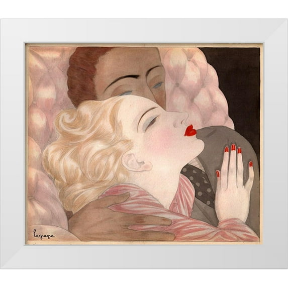 Vintage Apple Collection 17x15 White Modern Wood Framed Museum Art Print Titled - Love By Le Pape