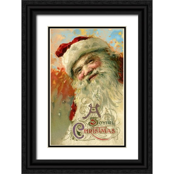 Vintage Apple Collection 17x24 Black Ornate Wood Framed with Double Matting Museum Art Print Titled - Santa III
