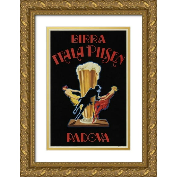 Vintage Apple Collection 17x24 Gold Ornate Wood Framed with Double Matting Museum Art Print Titled - Itala Pilsen Bier