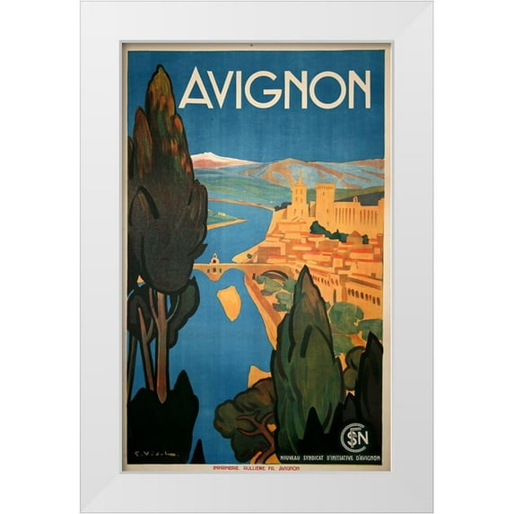 Vintage Apple Collection 17x24 White Modern Wood Framed Museum Art Print Titled - Avignon