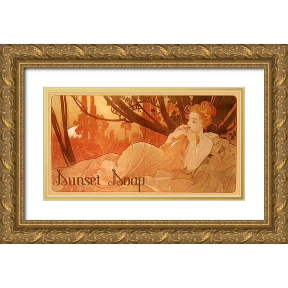 Vintage Apple Collection 18x12 Gold Ornate Wood Framed with Double Matting Museum Art Print Titled - Sunset Soap