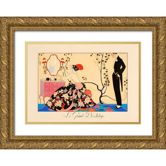 Vintage Apple Collection 18x14 Gold Ornate Wood Framed with Double Matting Museum Art Print Titled - Le Grand Decolletage