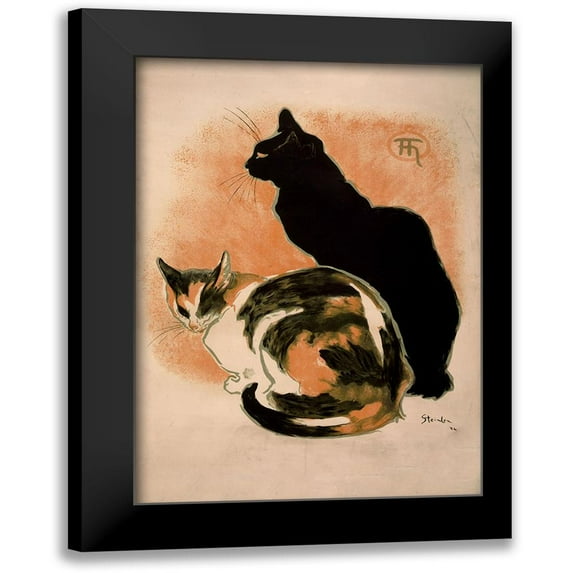 Vintage Apple Collection 18x24 Black Modern Framed Museum Art Print Titled - Steinlen-Twocats_filter