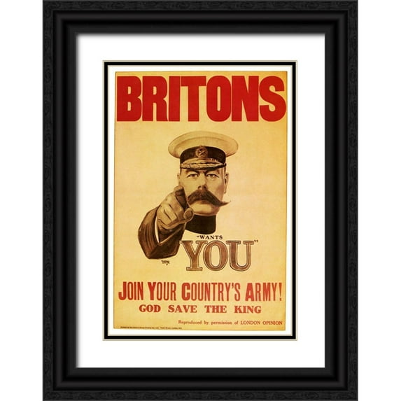 Vintage Apple Collection 18x24 Black Ornate Wood Framed with Double Matting Museum Art Print Titled - Britons Wants You