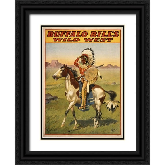 Vintage Apple Collection 18x24 Black Ornate Wood Framed with Double Matting Museum Art Print Titled - Buffalo Bills Wild West IV