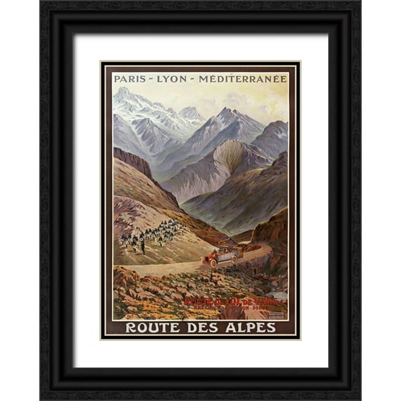 Vintage Apple Collection 18x24 Black Ornate Wood Framed with Double Matting Museum Art Print Titled - Route Des Alpes