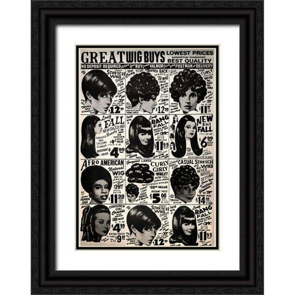 Vintage Apple Collection 18x24 Black Ornate Wood Framed with Double Matting Museum Art Print Titled - Vintage Wigs