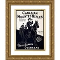 thumbnail image 1 of Vintage Apple Collection 18x24 Gold Ornate Wood Framed with Double Matting Museum Art Print Titled - Canadian Mounties, 1 of 4