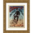 thumbnail image 1 of Vintage Apple Collection 18x24 Gold Ornate Wood Framed with Double Matting Museum Art Print Titled - Clement Tricycles, 1 of 4
