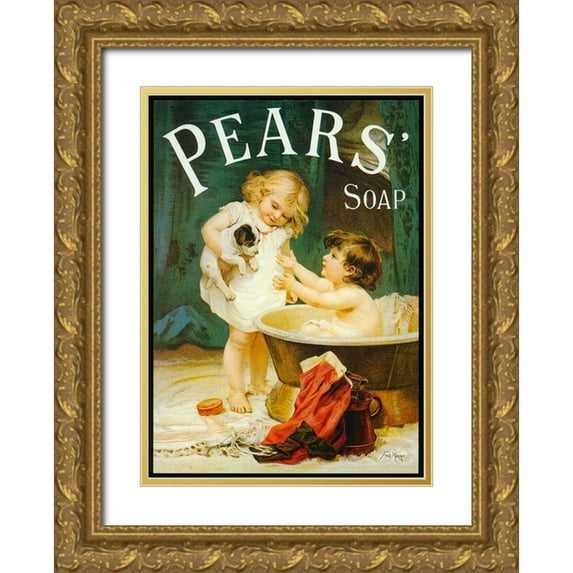 Vintage Apple Collection 18x24 Gold Ornate Wood Framed with Double Matting Museum Art Print Titled - Pears II