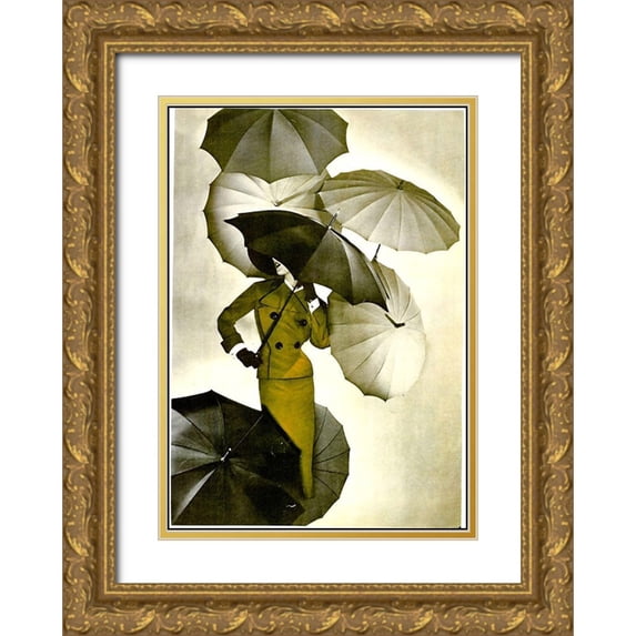 Vintage Apple Collection 18x24 Gold Ornate Wood Framed with Double Matting Museum Art Print Titled - Umbrella