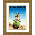 thumbnail image 1 of Vintage Apple Collection 18x24 Gold Ornate Wood Framed with Double Matting Museum Art Print Titled - Viva Italia, 1 of 4