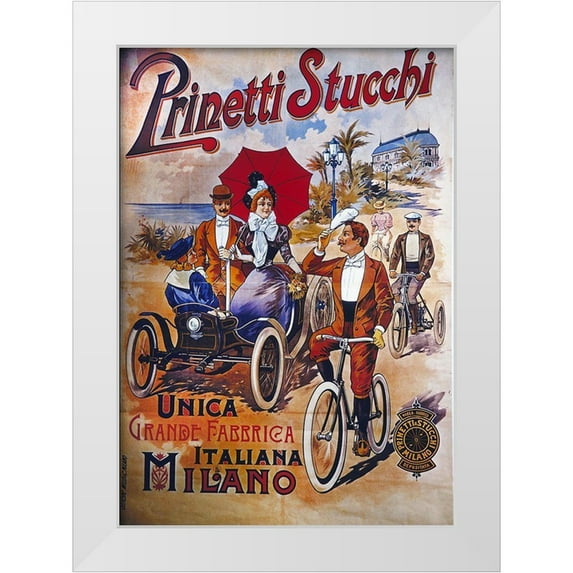 Vintage Apple Collection 18x24 White Modern Wood Framed Museum Art Print Titled - Bike 54