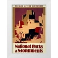 thumbnail image 1 of Vintage Apple Collection 18x24 White Modern Wood Framed Museum Art Print Titled - WPA_Pueblos, 1 of 4