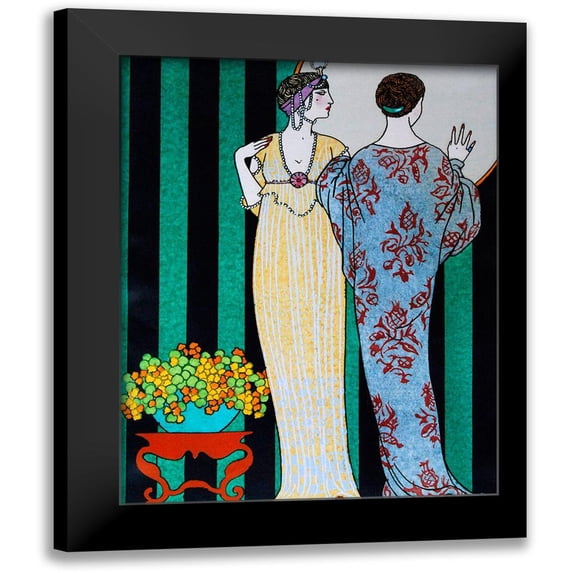 Vintage Apple Collection 19x24 Black Modern Framed Museum Art Print Titled - Barbier Two Fashion Plaits