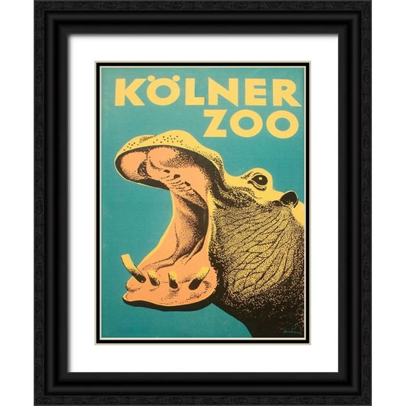 Vintage Apple Collection 19x24 Black Ornate Wood Framed with Double Matting Museum Art Print Titled - Vintage Zoo