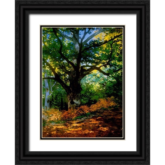 Vintage Apple Collection 19x24 Black Ornate Wood Framed with Double Matting Museum Art Print Titled - bodmer oak fountainbleau forest