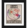 thumbnail image 1 of Vintage Apple Collection 20x24 Black Ornate Wood Framed with Double Matting Museum Art Print Titled - Champs Elysees, 1 of 4