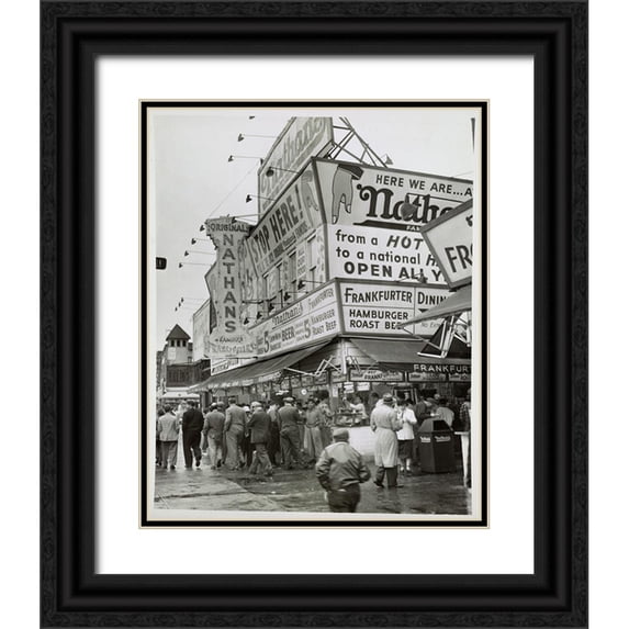 Vintage Apple Collection 20x24 Black Ornate Wood Framed with Double Matting Museum Art Print Titled - Coney Island II