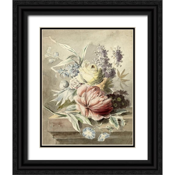 Vintage Apple Collection 20x24 Black Ornate Wood Framed with Double Matting Museum Art Print Titled - Flowers Nineteen