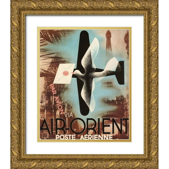 Vintage Apple Collection 20x24 Gold Ornate Wood Framed with Double Matting Museum Art Print Titled - Air Orient Dove