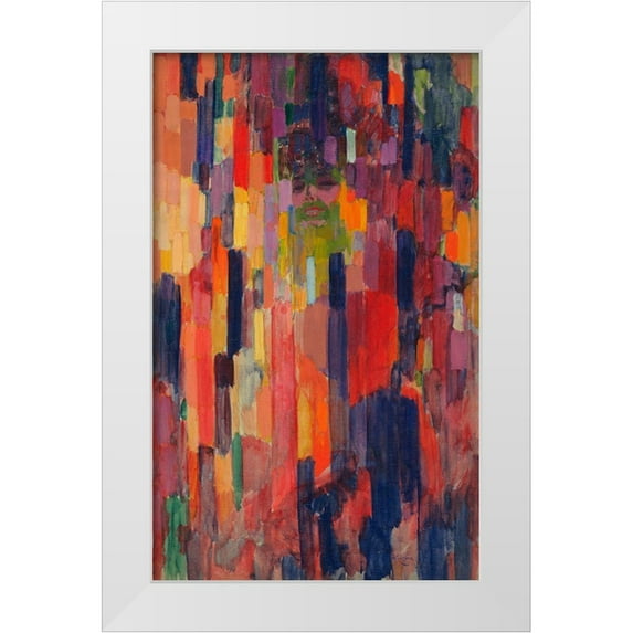 Vintage Apple Collection 21x32 White Modern Wood Framed Museum Art Print Titled - František Kupka - Mme Kupka among Verticals