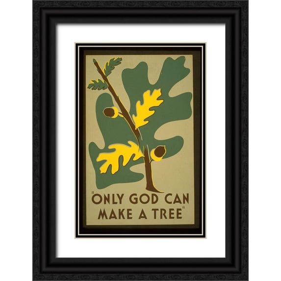 Vintage Apple Collection 22x32 Black Ornate Wood Framed with Double Matting Museum Art Print Titled - Only God