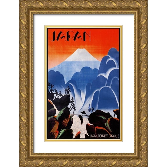 Vintage Apple Collection 22x32 Gold Ornate Wood Framed with Double Matting Museum Art Print Titled - Japan II