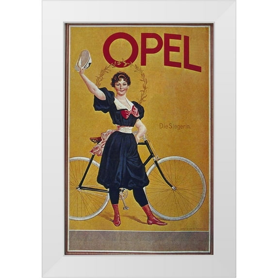 Vintage Apple Collection 22x32 White Modern Wood Framed Museum Art Print Titled - Bike 61