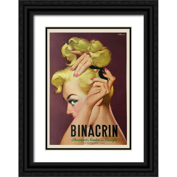 Vintage Apple Collection 23x32 Black Ornate Wood Framed with Double Matting Museum Art Print Titled - Glamour Shampoo