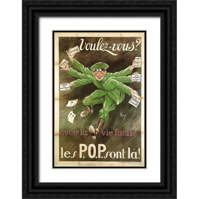 Vintage Apple Collection 23x32 Black Ornate Wood Framed with Double Matting Museum Art Print Titled - La Vie Facile