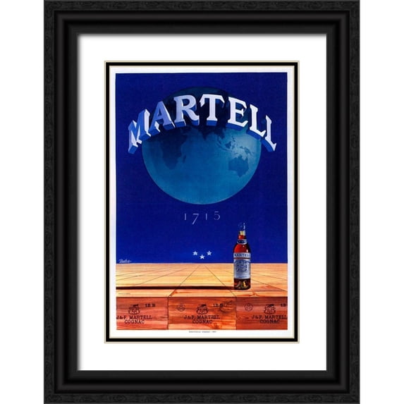 Vintage Apple Collection 23x32 Black Ornate Wood Framed with Double Matting Museum Art Print Titled - Martell