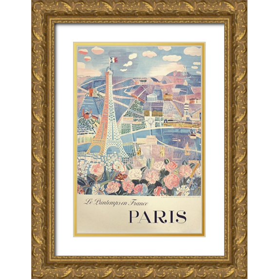 Vintage Apple Collection 23x32 Gold Ornate Wood Framed with Double Matting Museum Art Print Titled - Printemps Paris