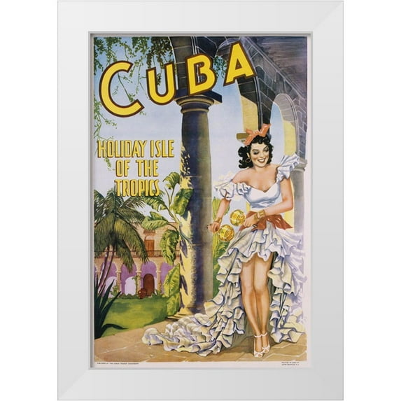 Vintage Apple Collection 23x32 White Modern Wood Framed Museum Art Print Titled - Cuba