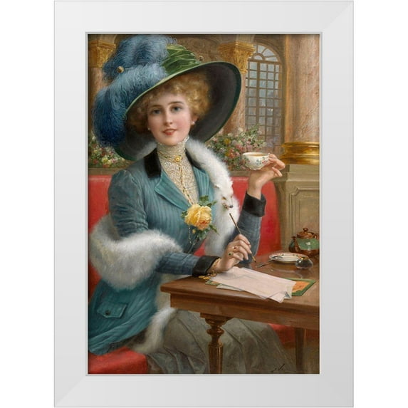 Vintage Apple Collection 23x32 White Modern Wood Framed Museum Art Print Titled - Emile Vernon - Toparis With Love