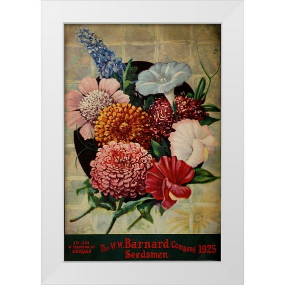 Vintage Apple Collection 23x32 White Modern Wood Framed Museum Art Print Titled - barnardsseedsbul1925_bouquet