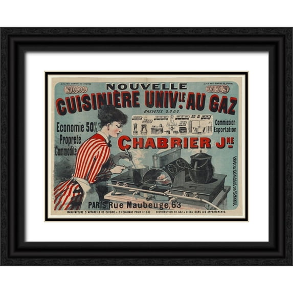 Vintage Apple Collection 24x18 Black Ornate Wood Framed with Double Matting Museum Art Print Titled - Nouvelle Cuisine
