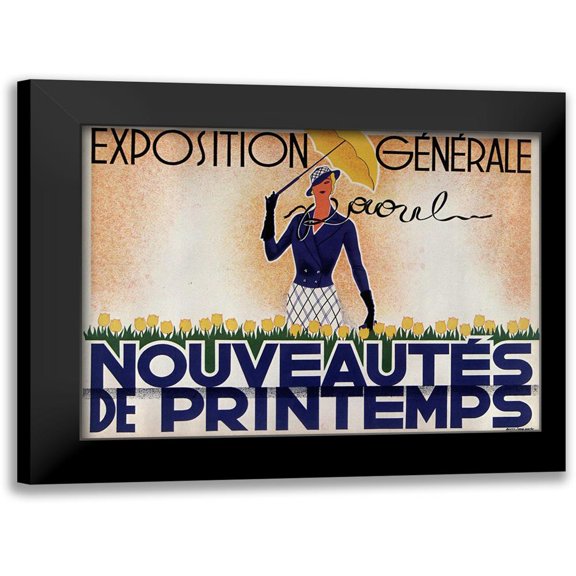 Vintage Apple Collection 24x19 Black Modern Wood Framed Wall Art Titled - Exposition Generale