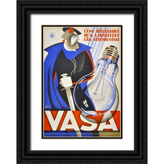 Vintage Apple Collection 24x32 Black Ornate Wood Framed with Double Matting Museum Art Print Titled - Vasa Lightbulb
