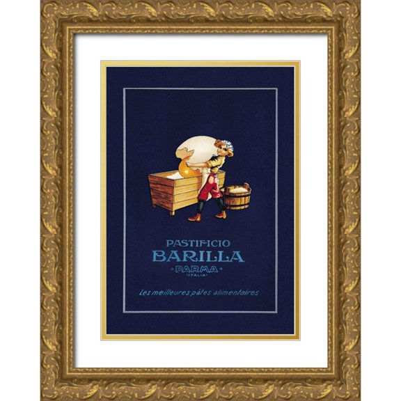 Vintage Apple Collection 24x32 Gold Ornate Wood Framed with Double Matting Museum Art Print Titled - Barilla_Blue