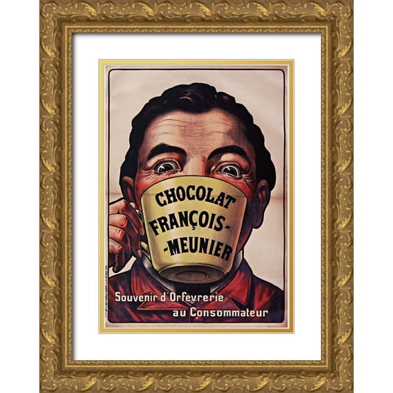 Vintage Apple Collection 24x32 Gold Ornate Wood Framed with Double Matting Museum Art Print Titled - Chocolat Francois Meunier
