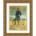 thumbnail image 1 of Vintage Apple Collection 24x32 Gold Ornate Wood Framed with Double Matting Museum Art Print Titled - Le Cyclone Cycle, 1 of 4